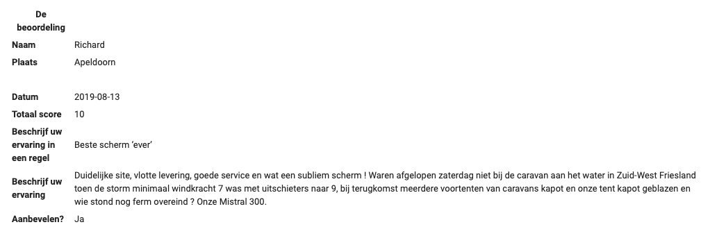 WindschermErvaring
