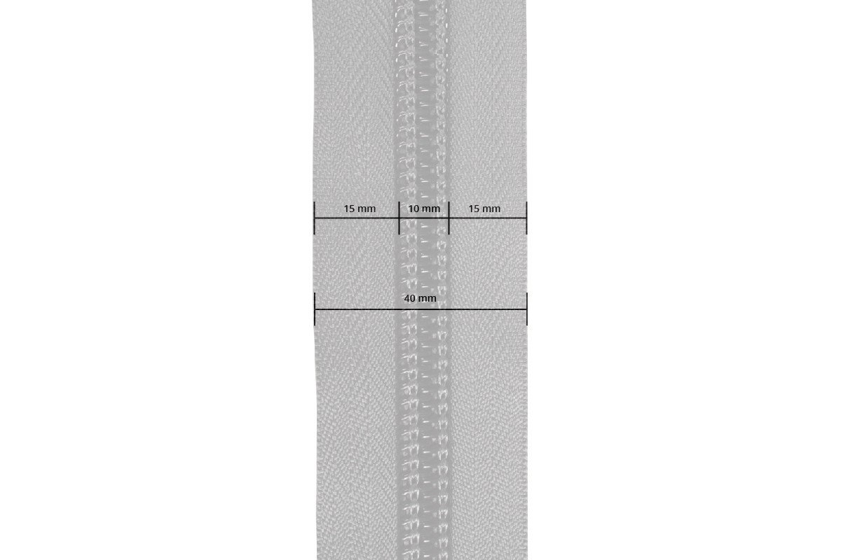 YKK zipper tape 10 mm closed end, grey