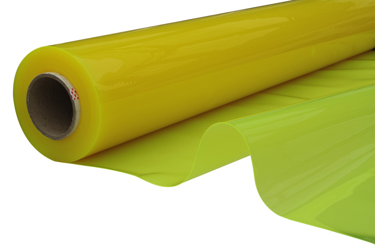 Het begin Correctie veteraan Gele transparante plastic pvc folie, uv bestendig, doorzichtig