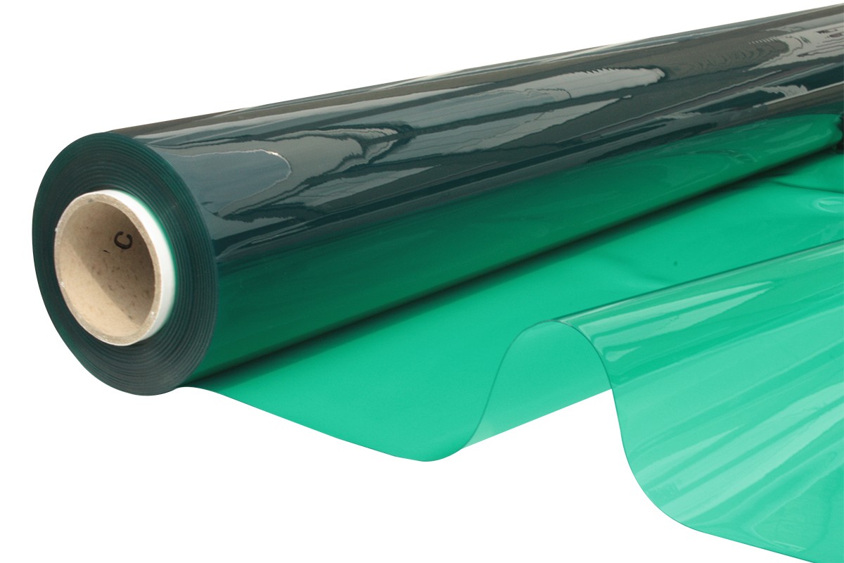 het is mooi Leer ondernemer Groene transparante plastic pvc folie, 140 cm, 0,60 mm