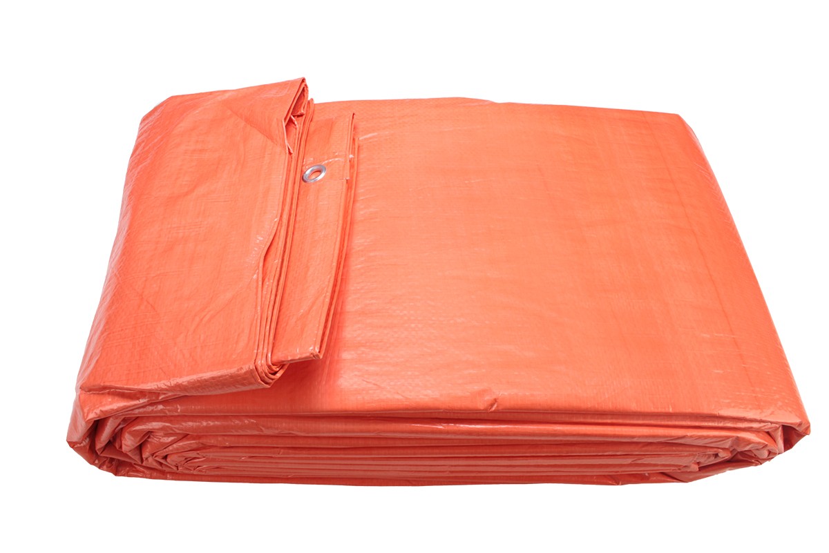 Gewebeplane mit Ösen, orange, 200 x 300 cm, wasserdicht, 100 Gr