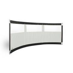 Gebogen windscherm ESVO Mistral 395 met 3 smalle ramen PVC