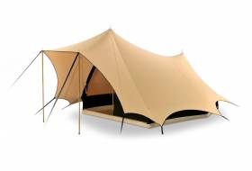 Cotton pyramid tent Bedouin 200, sand/black, heavy duty cotton tent 'CENTURY EDITION'