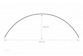 ESVO curved windbreak Mistral 395 with 3 small windows PVC