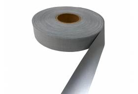 Reflective tape 25 mm polyester/cotton, silver