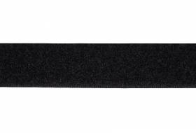Klittenband 20 mm zwart, zachte zijde, lus