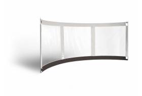 ESVO curved windbreak Mistral 395 with 3 windows, grey