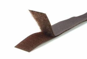 klittenband 20 mm bruin, harde zijde en zachte zijde - 29 cm, twee stukken
