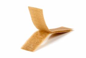 klittenband 20 mm donkerbeige, harde en zachte zijde - ca. 10 cm, twee stukken