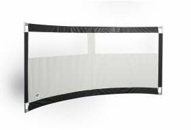 Gebogen windscherm ESVO Mistral 300 met 2 smalle ramen PVC