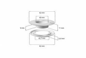 Set van 25 ESVO zeilringen Ø 40 mm messing