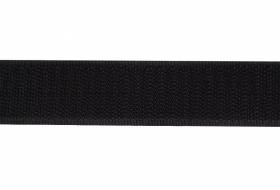 Zelfklevend klittenband 20 mm zwart, harde zijde, haak