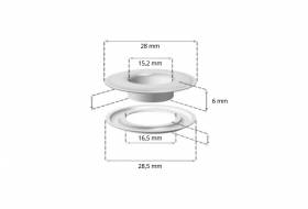 Set ESVO zeilringen 10 mm koper-vernikkeld