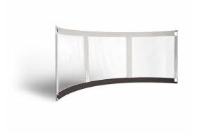 ESVO curved windbreak Mistral 395 with 3 windows, grey