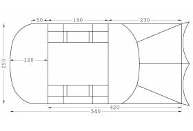 Tunnel tent Sahara 250 cotton sewn in ground sheet
