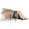 Piramidetent, dubbeldaks stokstent Bedouin 300 beige/zwart, katoenen tent