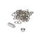 Set of 25 eyelets with washers 10 mm nickel plated