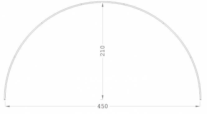 ESVO Bogengestänge vorgebogende Aluminium 450 cm