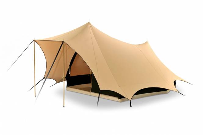 Cotton pyramid tent Bedouin 200, sand/black, heavy duty cotton tent 'CENTURY EDITION'
