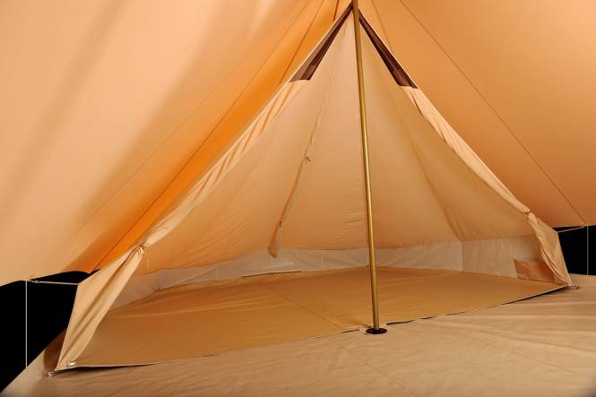 Cotton pyramid tent Bedouin 340 sand/black with sewn in groundsheet