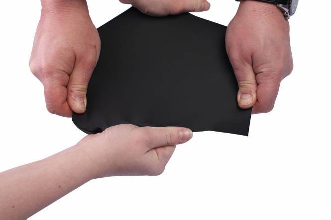 Waterdichte stretch stof zwart. Polyester. 150cm.