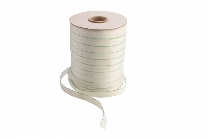 Bias tape roll of 200 metres, 15 mm, polyester, white