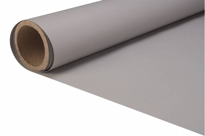 Zeildoek 450 gr/m² pvc gecoat doek bisonyl met nerf 154 cm, grijs