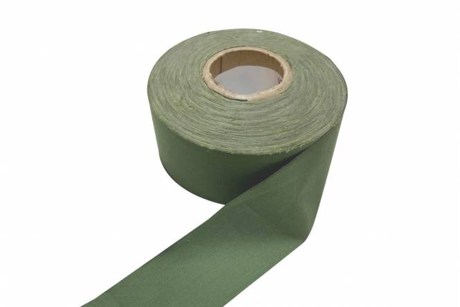 Tent fabric tape 150 gr/m² cotton 50 mm, moss green
