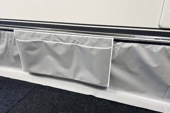 Wohnwagenschürtze / WINDBLENDE maßgeschneidert heavy duty 60 cm, mit Klettband, grau