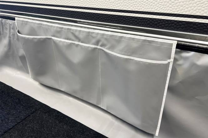 ESVO Organizer für Wohnwagenschürtze mit Klettband, heavy duty, schwarz, 40 x 90 cm