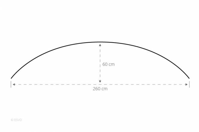 ESVO curved windbreak Mistral 300 with 2 windows, charcoal