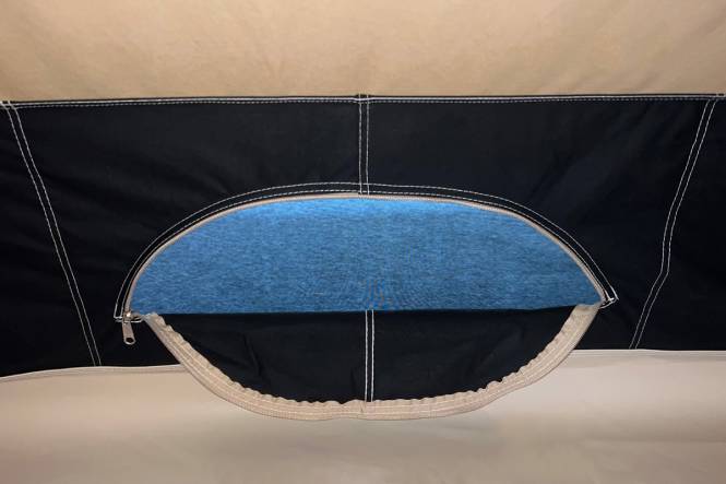 Cotton pyramid tent Bedouin 340 sand/black with sewn in groundsheet