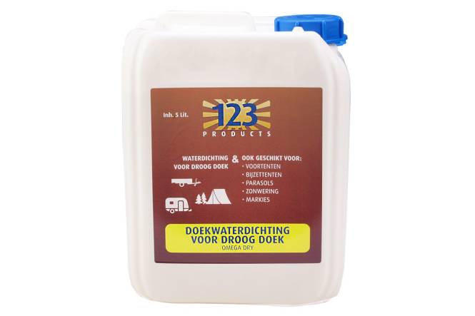 123 Products Omega Wasserdicht für trockene Stoffe, um Zeltstoff zu imprägnieren, 5 Liter