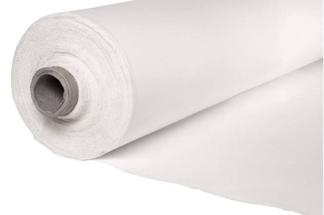 Bühnenmolton oder Dekomolton. Schwer entflammbar weiss 300 Gr/M²,  300 cm