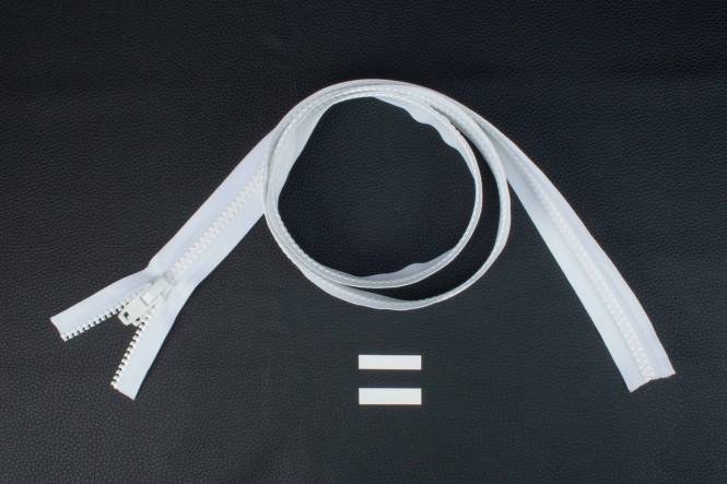 YKK VISLON Profilreißverschlüsse 8,6 mm 10V nicht teilbar weiß mit Kunststoff auto lock Schieber