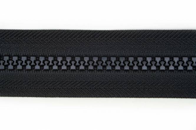YKK VISLON bloktandrits 8,6 mm V 2-weg O-vorm niet-deelbaar zwart met metalen schuiver