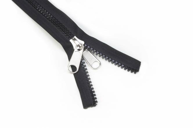 YKK VISLON Profilreißverschlüsse 8,6 mm 10V nicht teilbar schwarz mit Metallschieber