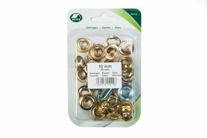 Set ESVO zeilringen Ø 10 mm messing, 25 stuks