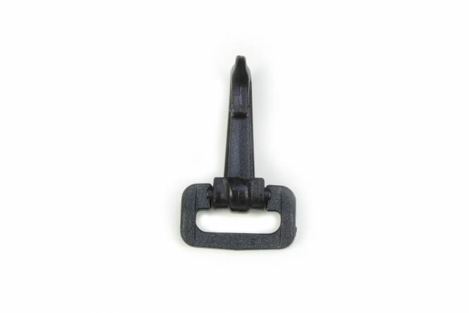 Karabiner / Musketonhaken Kunststoff schwarz für 25 mm Band