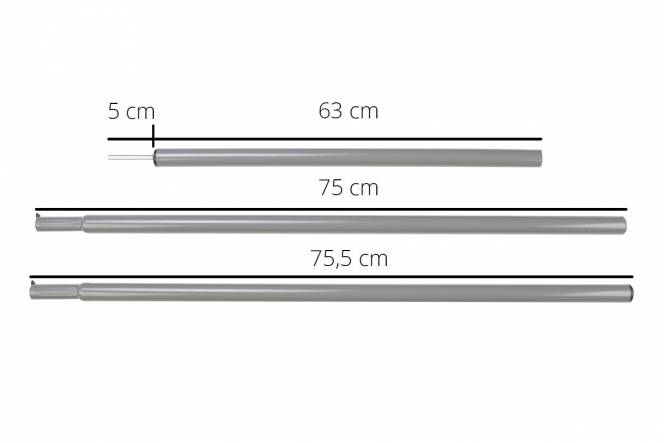 Zeltstang 25 mm stahl 200 cm