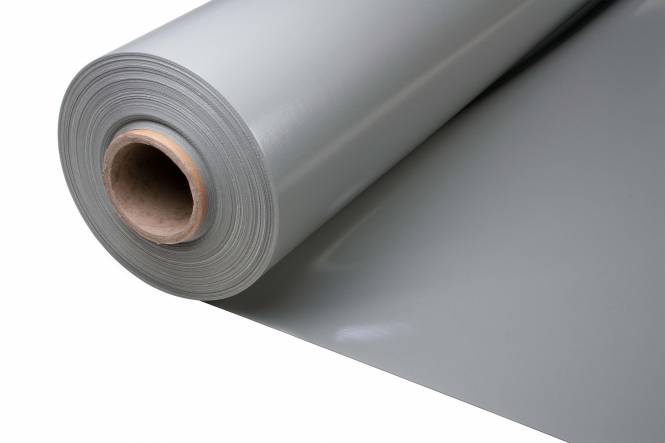 Verstärktes PVC für Abdeckplane, Dusty Grey RAL 7037 250 cm, 650 Gr./M²