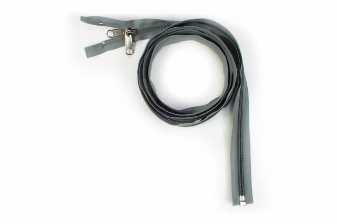 YKK spiraal rits 10 mm deelbaar LICHTGRIJS, 250 cm
