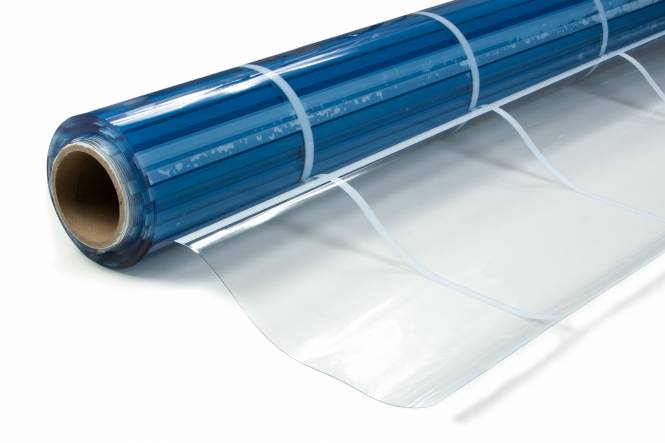 Transparent plastic 0.50 mm, 140 cm with printed window