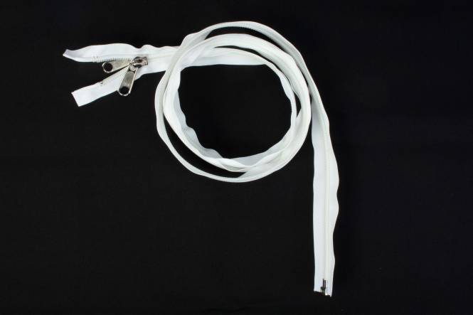 YKK spiraal rits 10 mm deelbaar wit, 100 cm