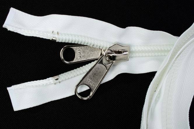 YKK spiraal rits 10 mm deelbaar wit, 100 cm