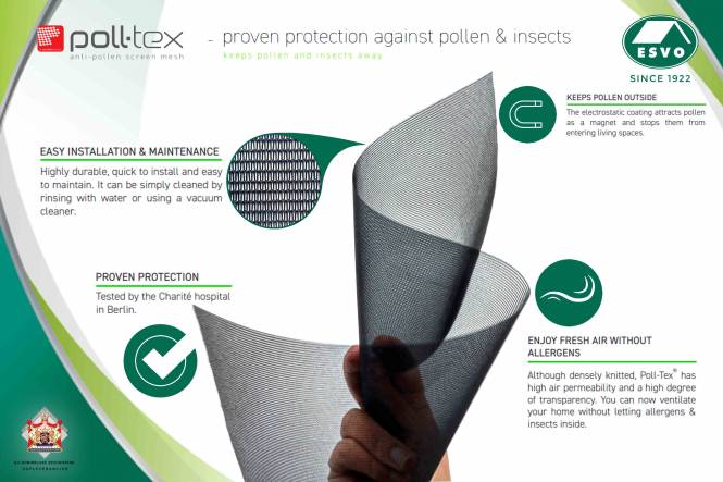 Poll-Tex, Pollenschutzgitter 160 cm