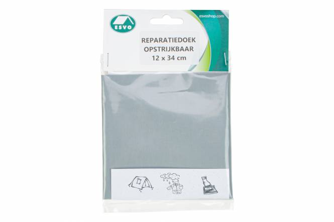 Opstrijkbaar reparatiedoek grijs tentdoek
