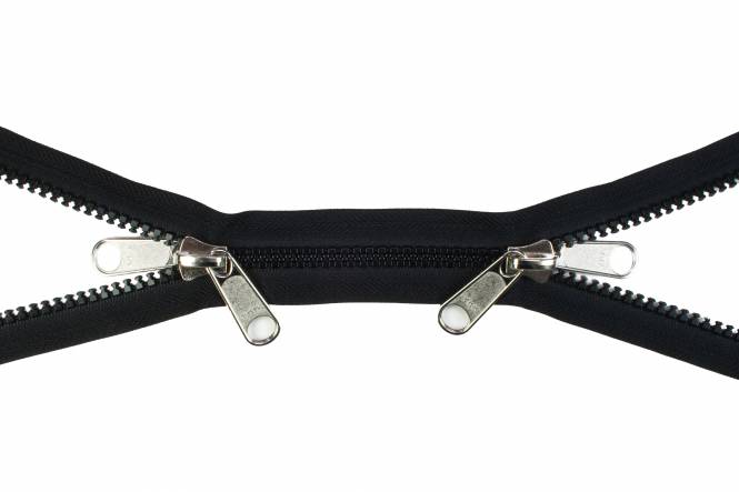 YKK VISLON bloktandrits 8,6 mm 10 V 2-weg X-vorm niet-deelbaar zwart met metalen schuiver
