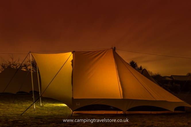 Cotton pyramid tent Bedouin 280 with sewn in groundsheet, sand/black