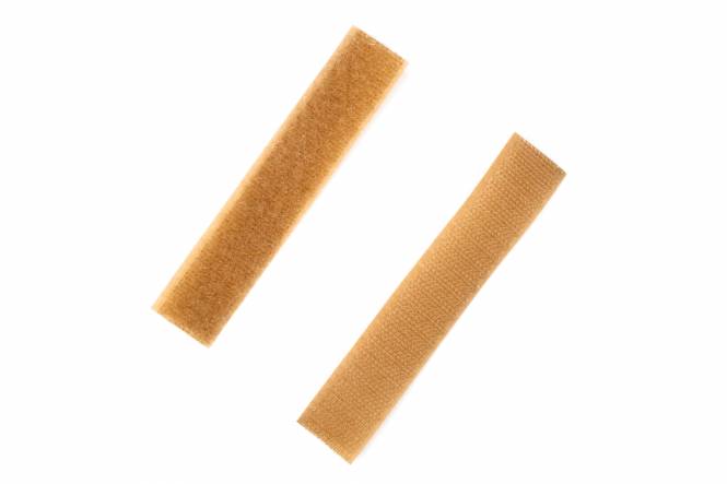 klittenband 20 mm donkerbeige, harde en zachte zijde - ca. 10 cm, twee stukken